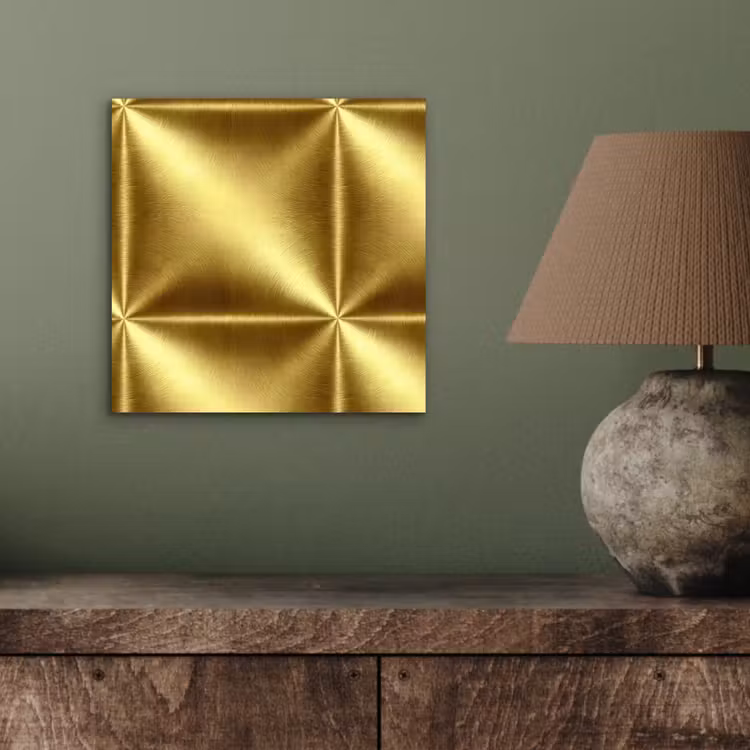 Aluminium schilderij - Textuur - Geborsteld Goud - Industrieel - Metallic — 3