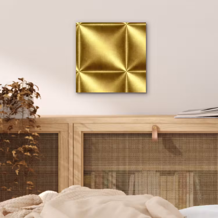 Aluminium schilderij - Textuur - Geborsteld Goud - Industrieel - Metallic — 4