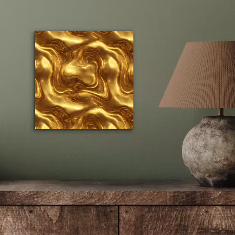 Aluminium schilderij - Textuur - Vloeibaar - Organisch - Goud — 3