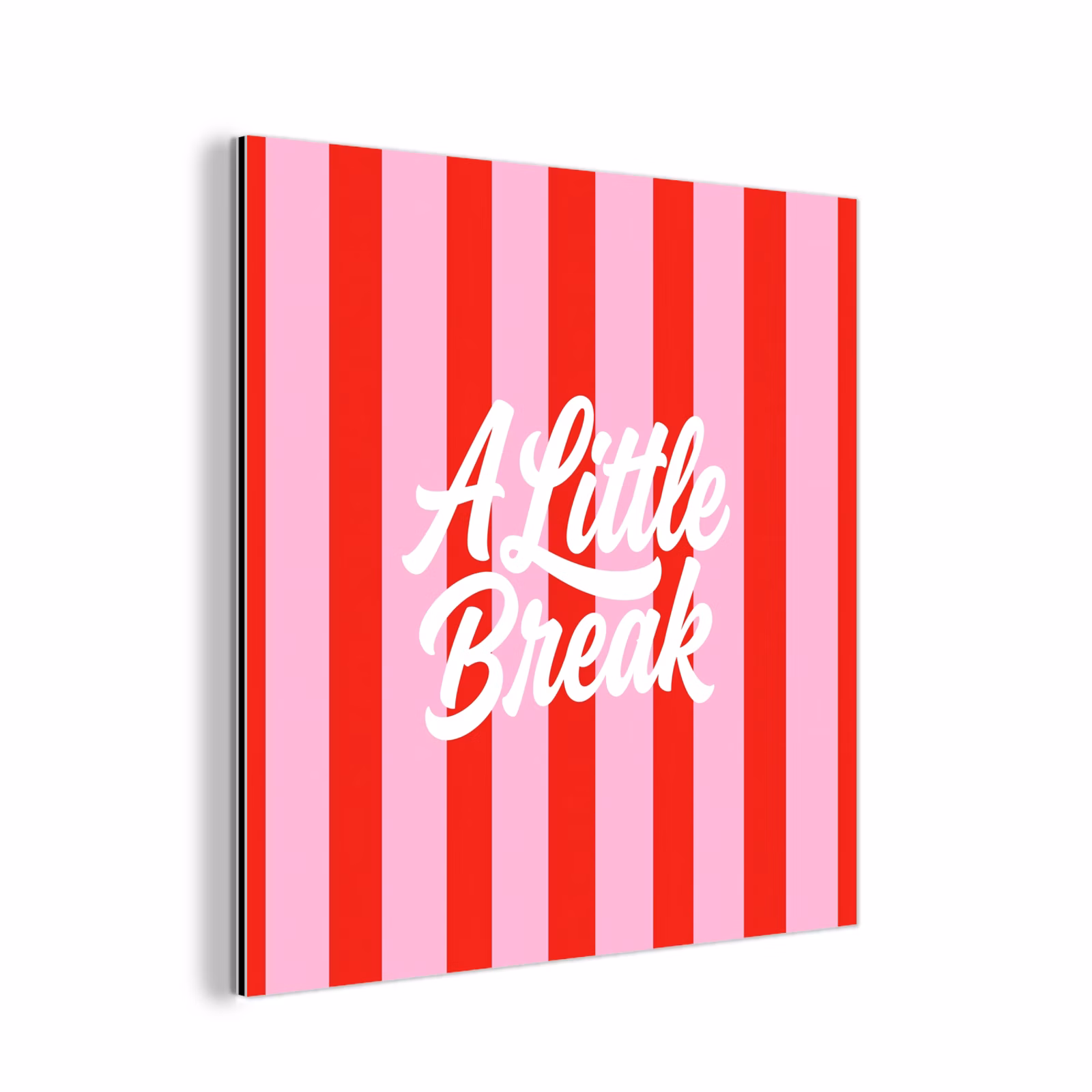 Aluminium schilderij - A Little Break - Strepen - Rood - Roze — 1