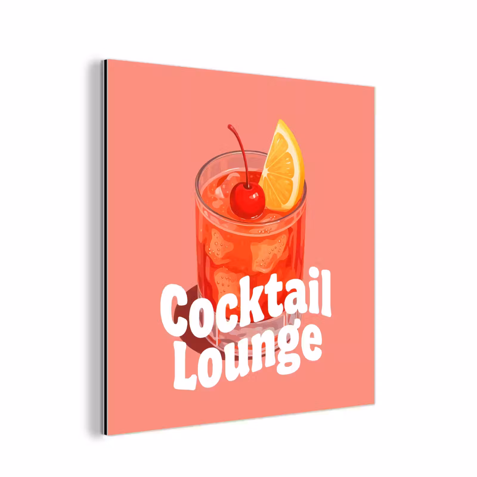 Aluminium schilderij - Cocktail Lounge - Glas - Koraal — 1