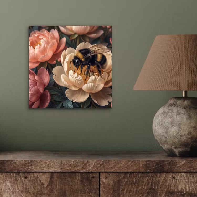 Aluminium schilderij - Bloemen - Insect - Natuur - Roze — 3