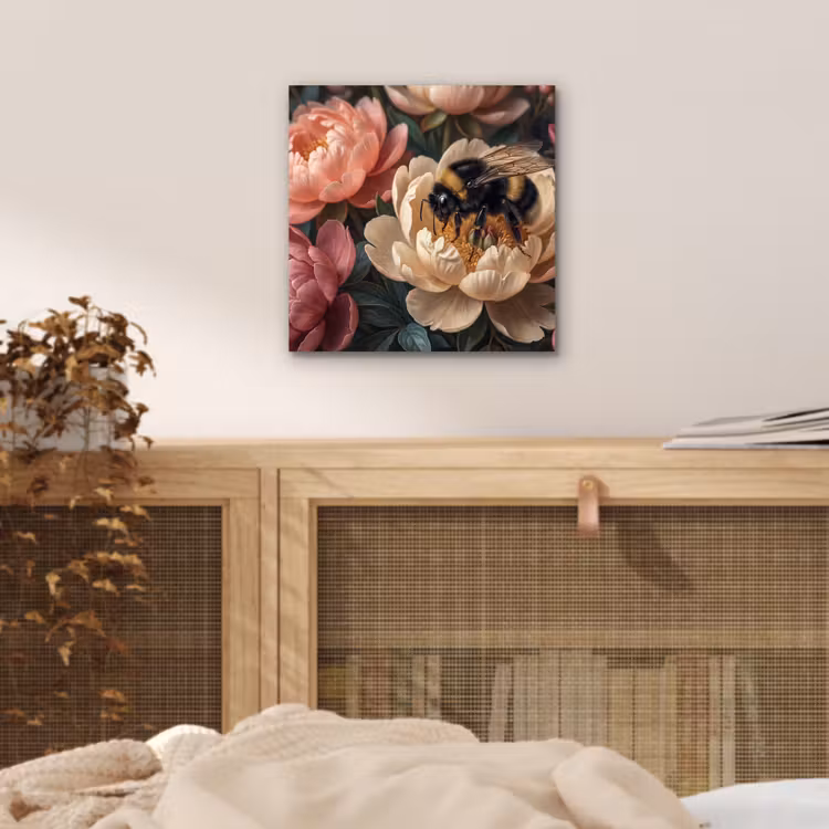 Aluminium schilderij - Bloemen - Insect - Natuur - Roze — 4