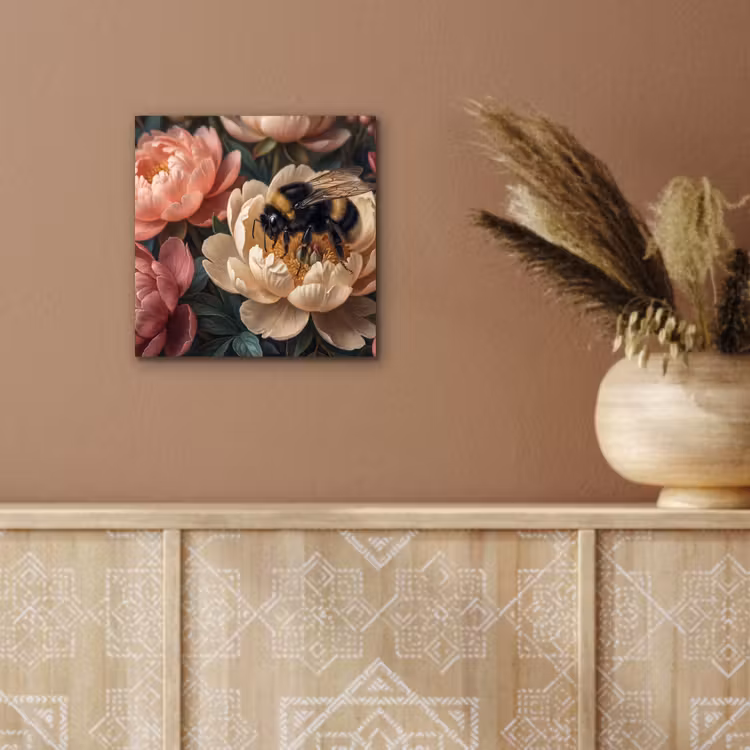 Aluminium schilderij - Bloemen - Insect - Natuur - Roze — 5