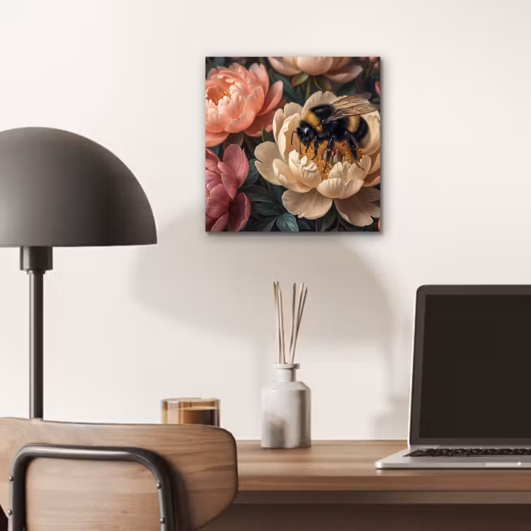 Aluminium schilderij - Bloemen - Insect - Natuur - Roze — 6