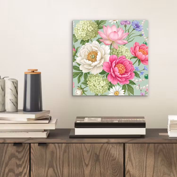 Aluminium schilderij - Bloemen - Patroon - Botanisch - Groen — 2