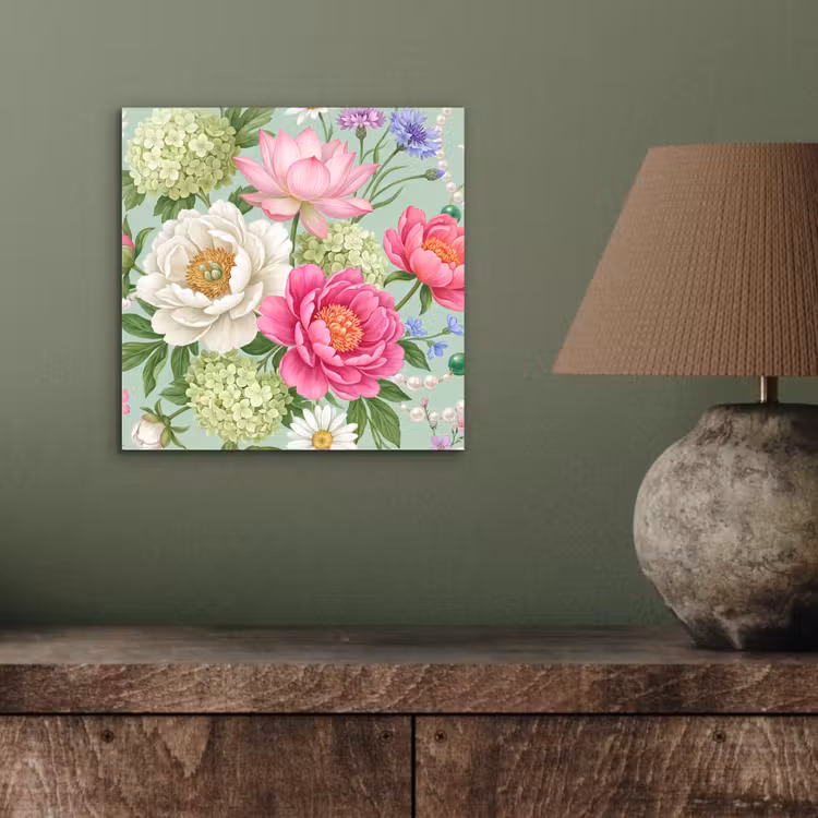 Aluminium schilderij - Bloemen - Patroon - Botanisch - Groen — 3