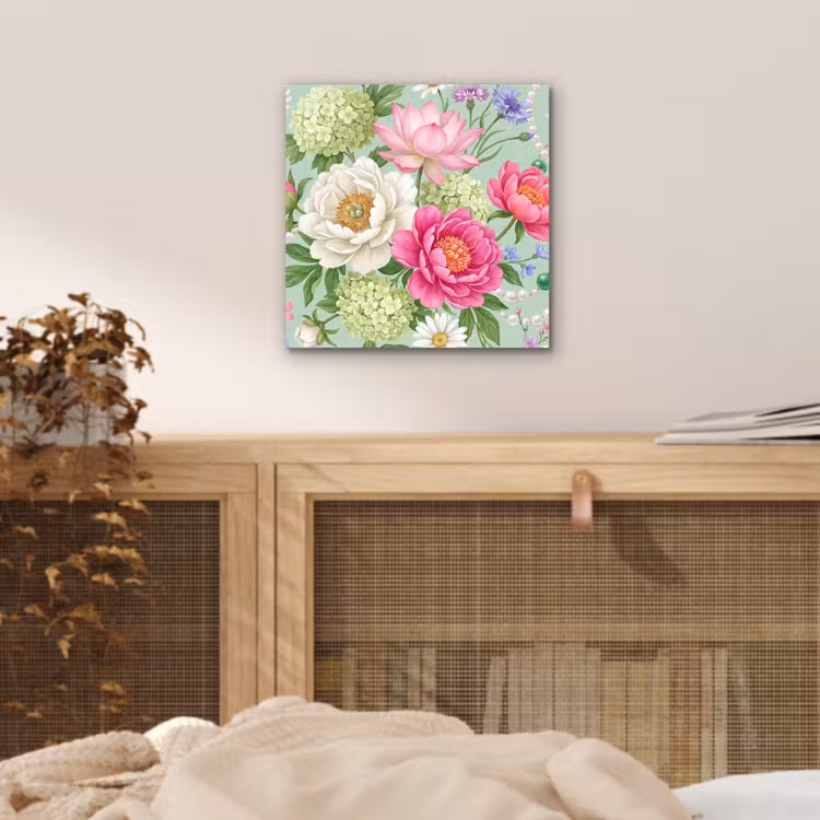 Aluminium schilderij - Bloemen - Patroon - Botanisch - Groen — 4