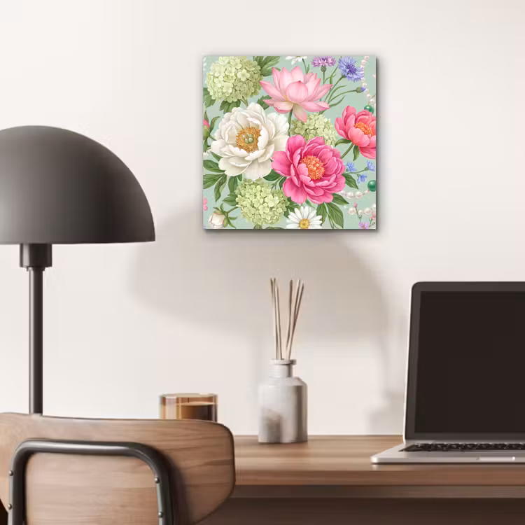Aluminium schilderij - Bloemen - Patroon - Botanisch - Groen — 6
