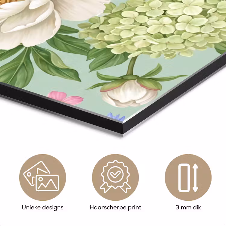 Aluminium schilderij - Bloemen - Patroon - Botanisch - Groen — 7