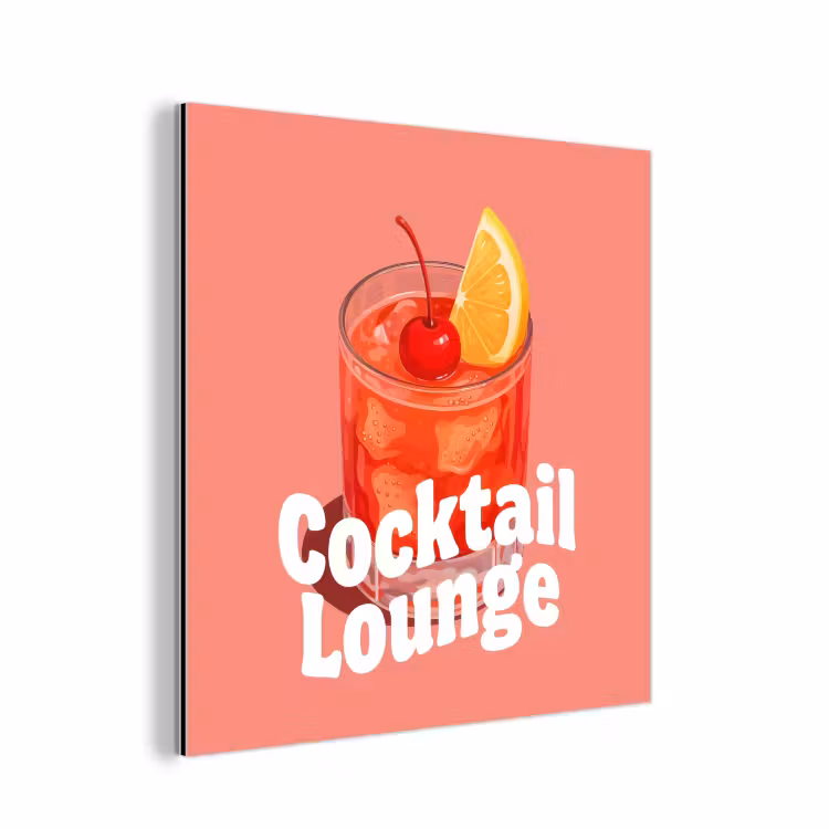 Aluminium schilderij - Cocktail Lounge - Glas - Koraal — 1