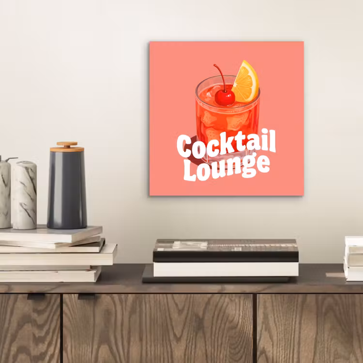 Aluminium schilderij - Cocktail Lounge - Glas - Koraal — 2