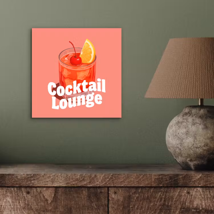 Aluminium schilderij - Cocktail Lounge - Glas - Koraal — 3