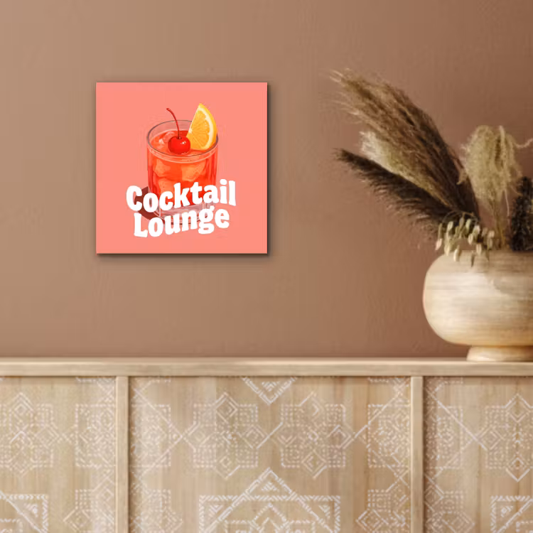 Aluminium schilderij - Cocktail Lounge - Glas - Koraal — 5