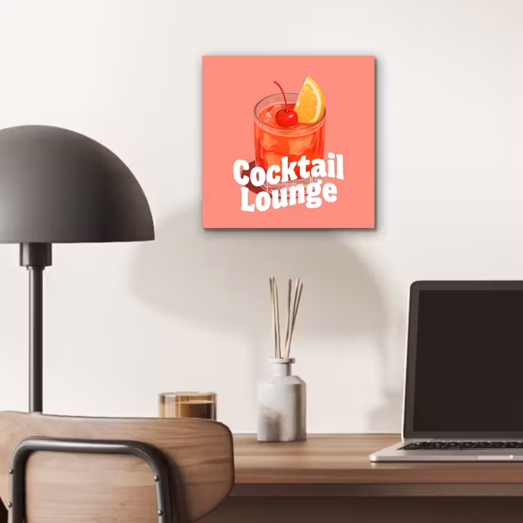 Aluminium schilderij - Cocktail Lounge - Glas - Koraal — 6