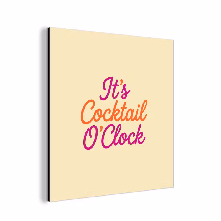 Aluminium schilderij - Cocktail O'Clock - Geel - Retro — 1