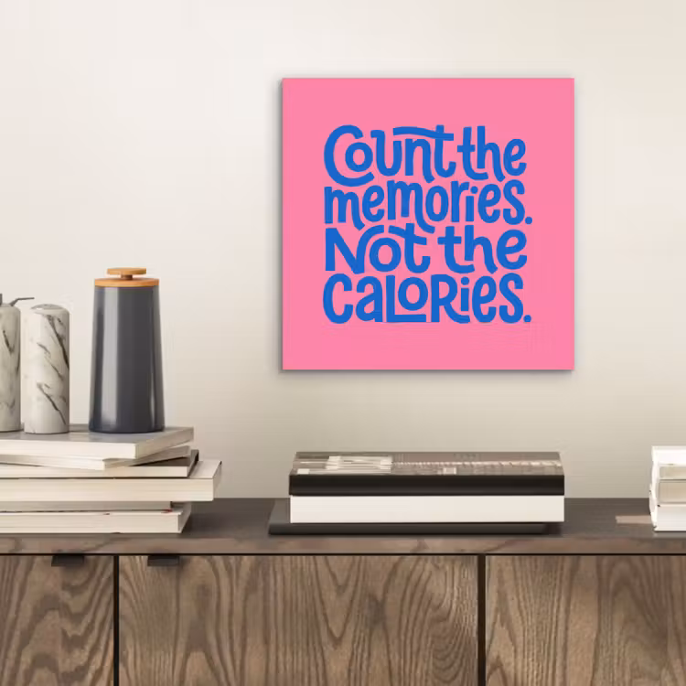 Aluminium schilderij - Memories - Roze - Blauw - Quote — 2