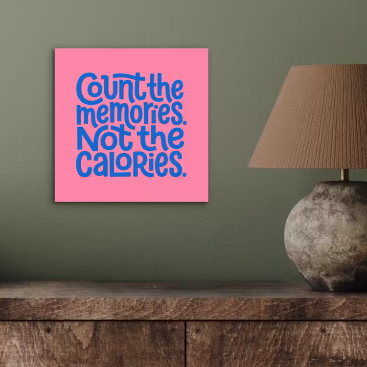 Aluminium schilderij - Memories - Roze - Blauw - Quote — 3