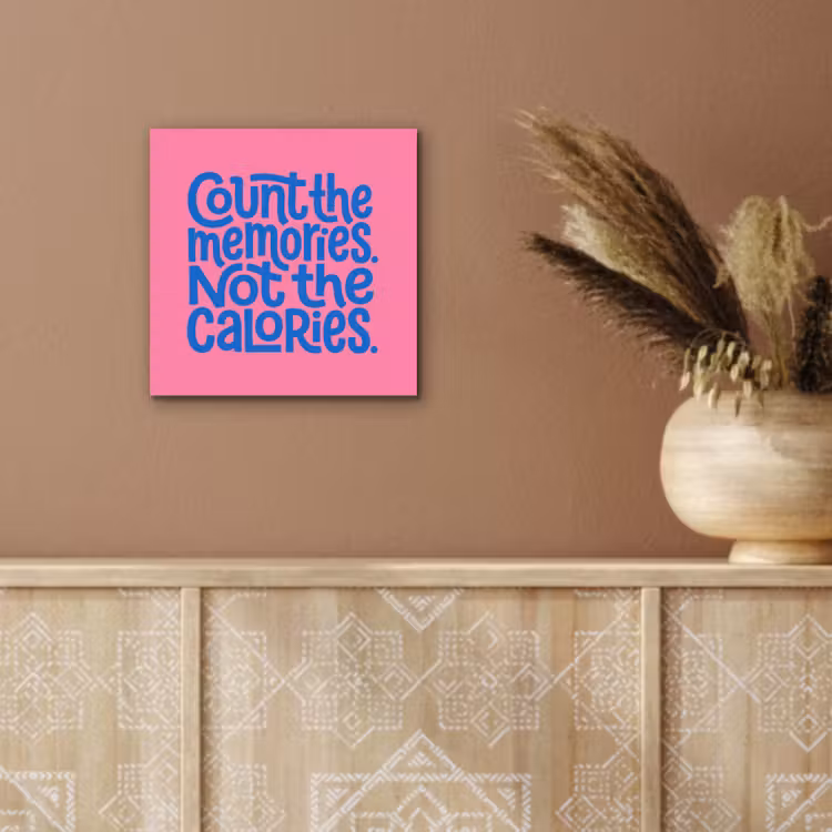 Aluminium schilderij - Memories - Roze - Blauw - Quote — 5
