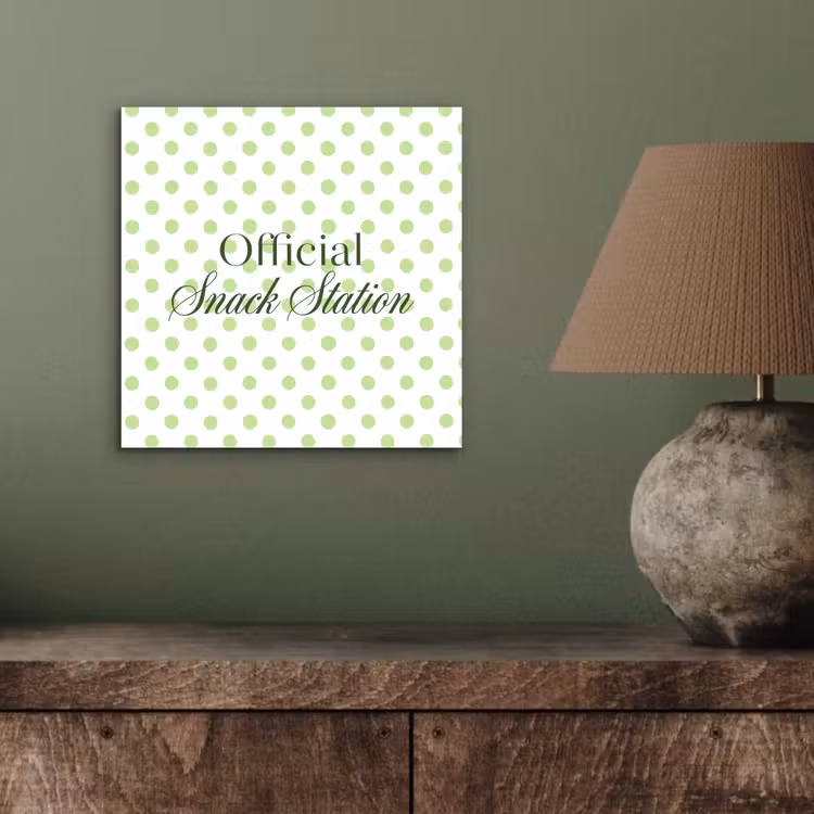 Aluminium schilderij - Snack Station - Groen - Stippen — 3