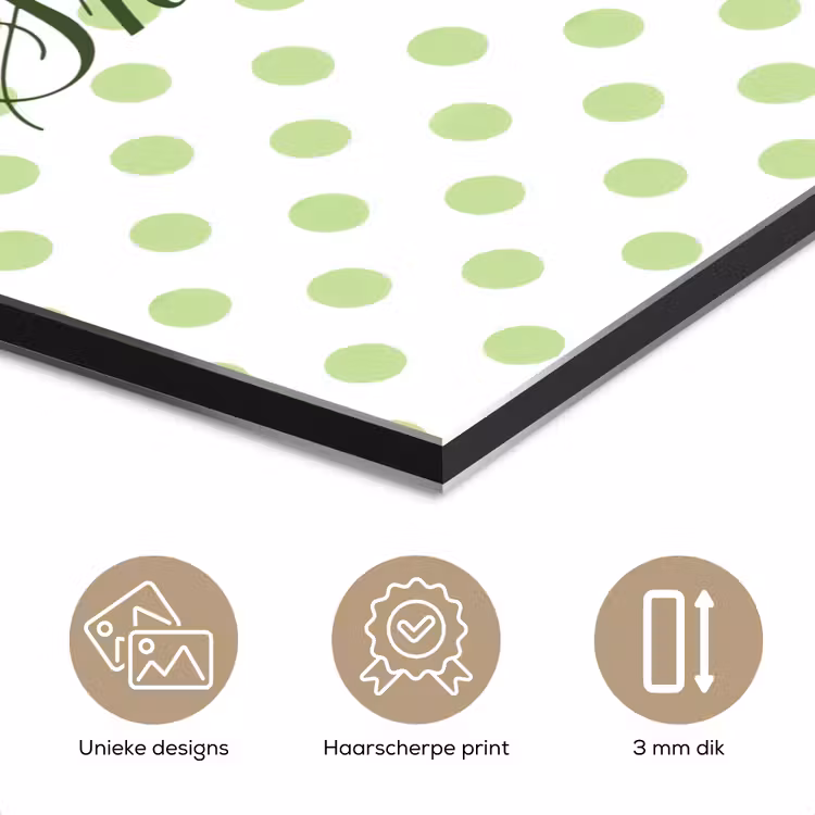 Aluminium schilderij - Snack Station - Groen - Stippen — 7
