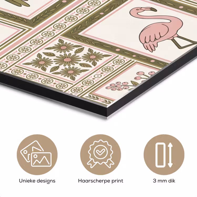 Aluminium schilderij - Vogel - Tropisch - Patroon - Decoratief - Groen — 7