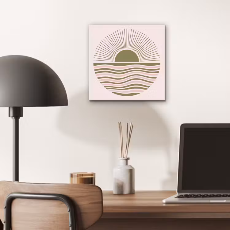Aluminium schilderij - Zon - Zee - Abstract - Modern - Roze — 6
