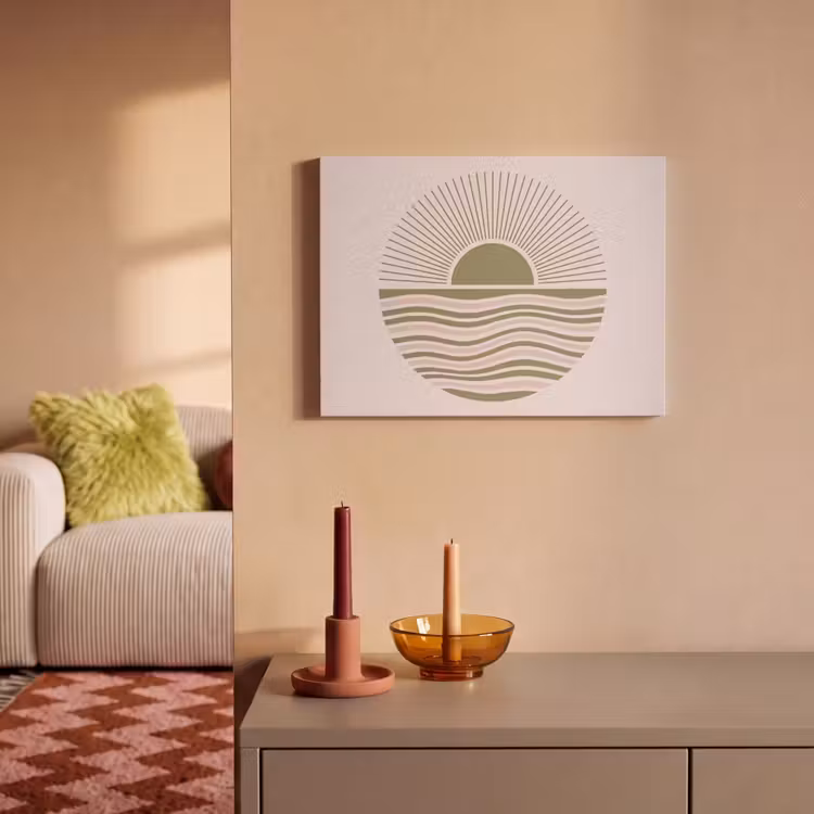 Akoestisch schilderij - Zon - Zee - Abstract - Modern - Roze — 2