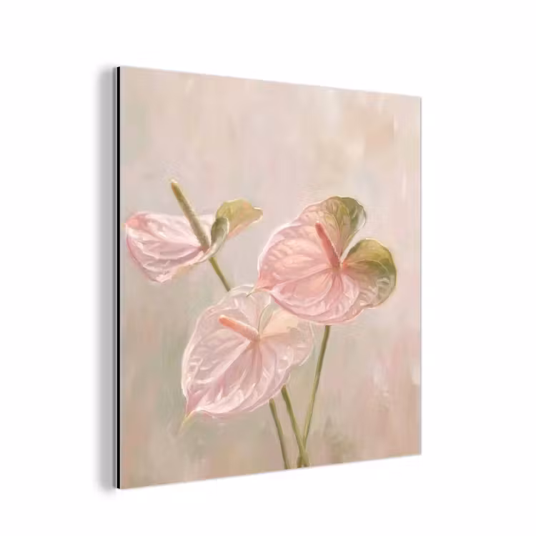 Aluminium schilderij - Bloemen - Pastel - Abstract - Natuur - Groen — 1