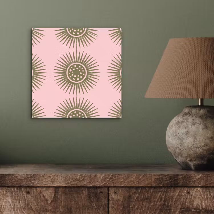Aluminium schilderij - Bloemen - Patroon - Abstract - Roze - Groen — 3