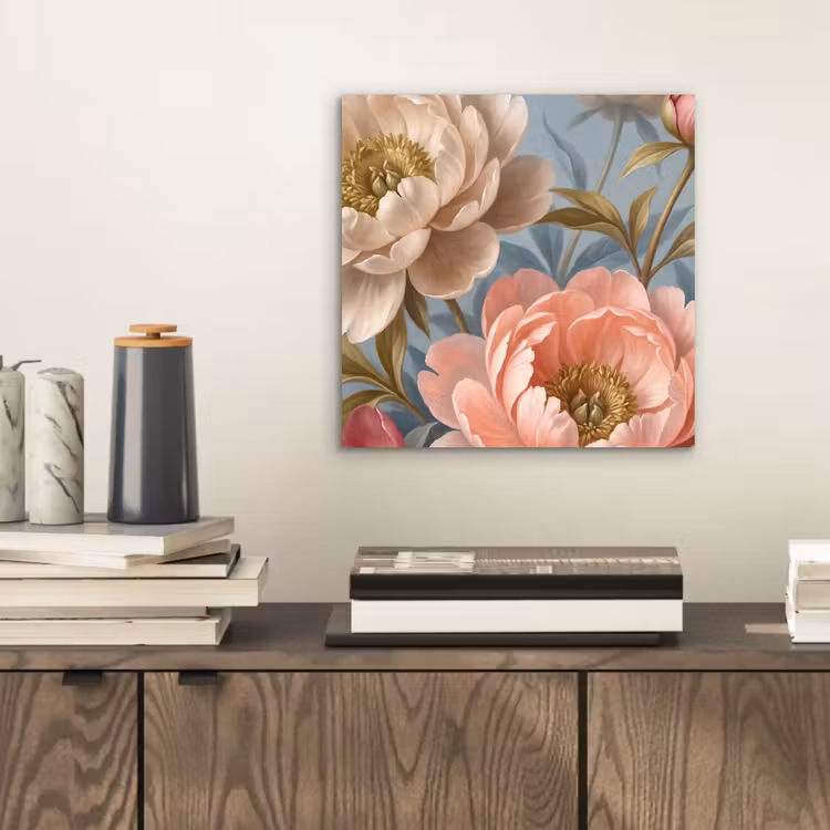 Aluminium schilderij - Bloemen - Roze - Beige - Modern - Natuur — 2