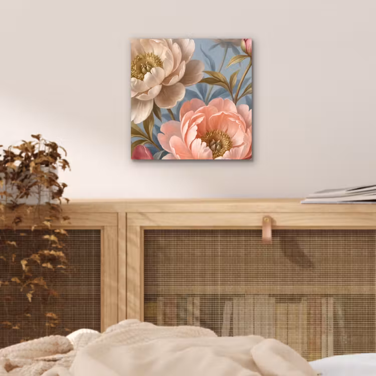 Aluminium schilderij - Bloemen - Roze - Beige - Modern - Natuur — 4