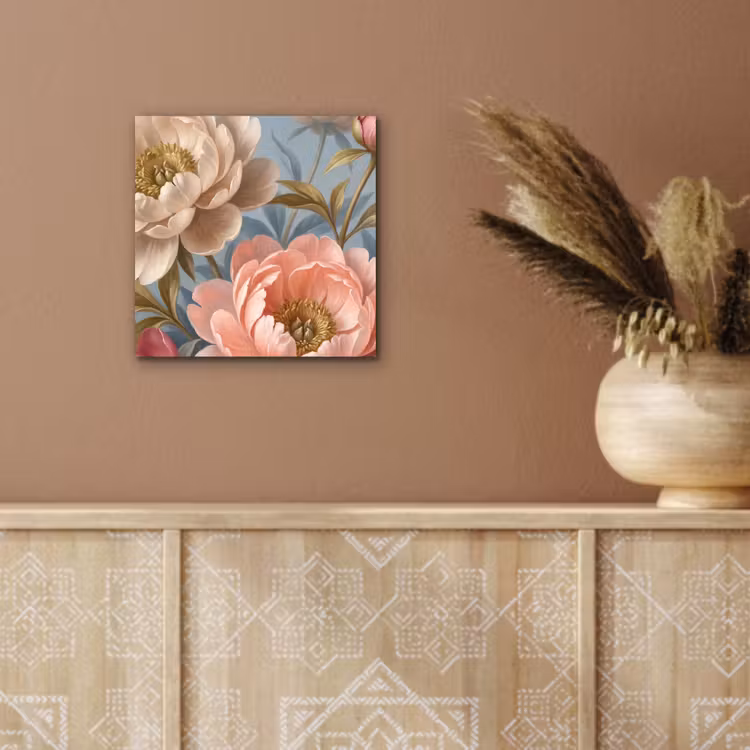 Aluminium schilderij - Bloemen - Roze - Beige - Modern - Natuur — 5