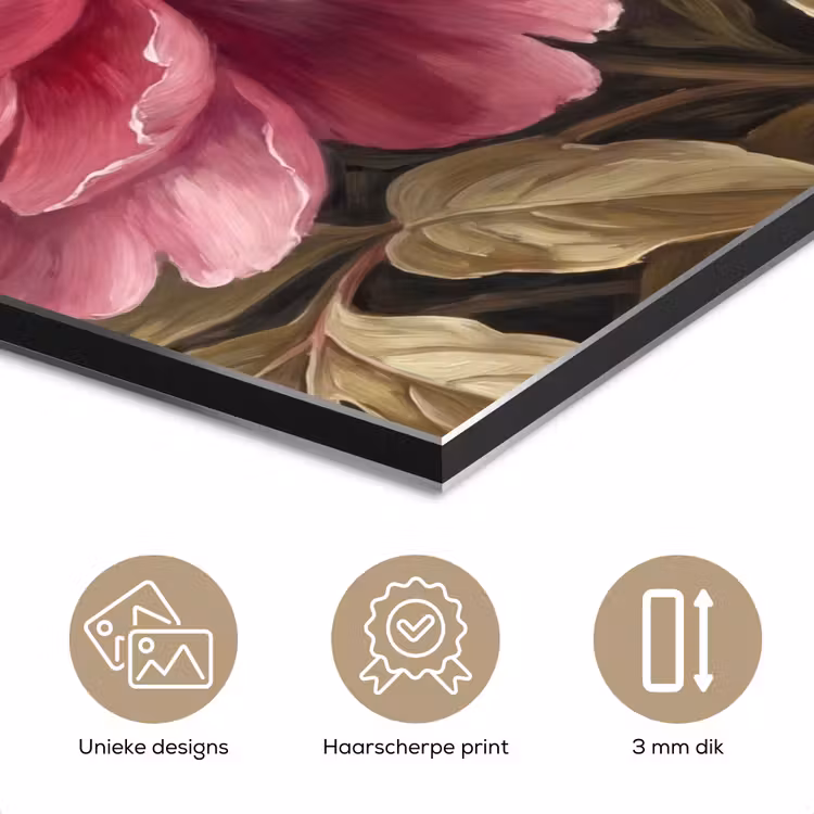 Aluminium schilderij - Bloemen - Roze - Klassiek - Natuur — 7