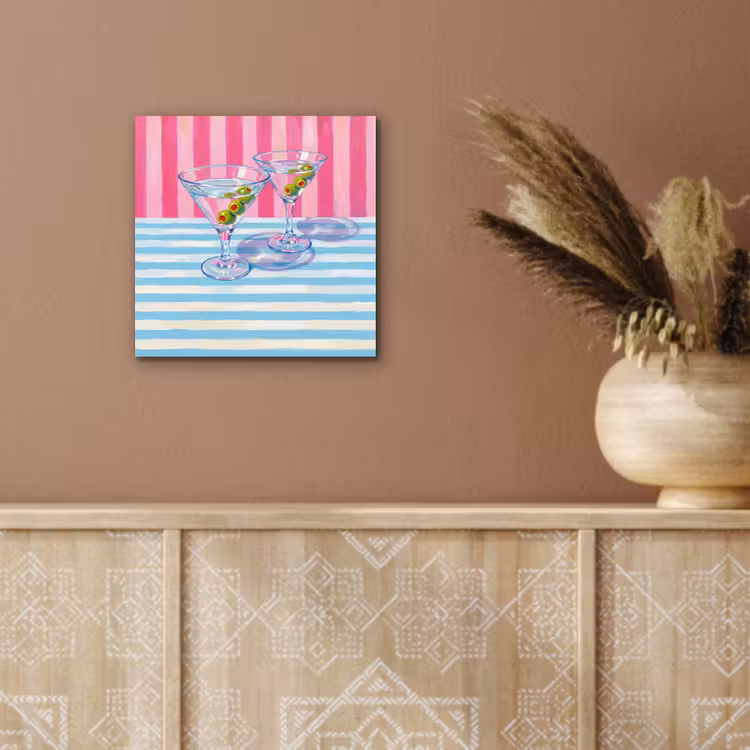 Aluminium schilderij - Cocktail - Olijven - Kunst - Modern - Roze — 5