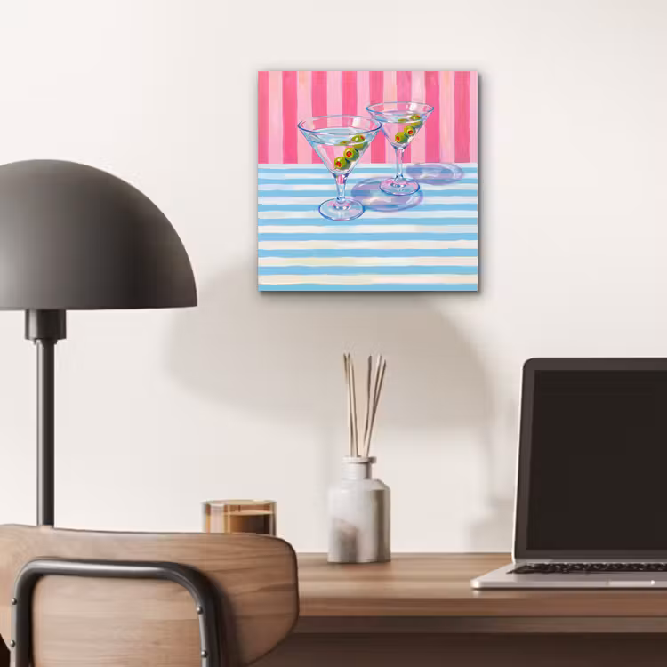 Aluminium schilderij - Cocktail - Olijven - Kunst - Modern - Roze — 6
