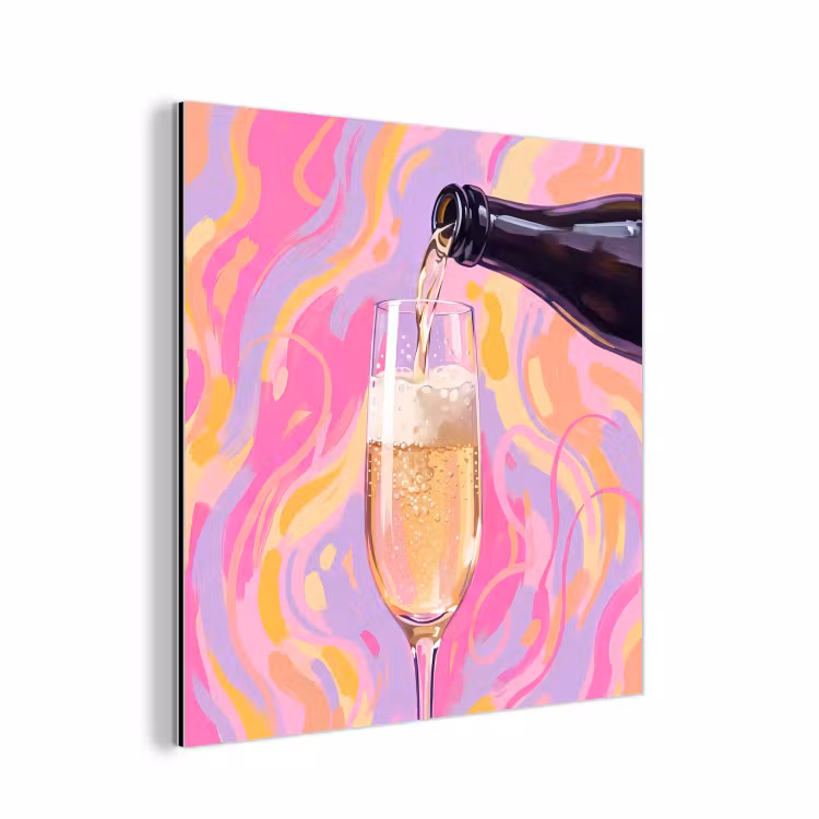 Aluminium schilderij - Drank - Inschenken - Feest - Abstract - Roze — 1