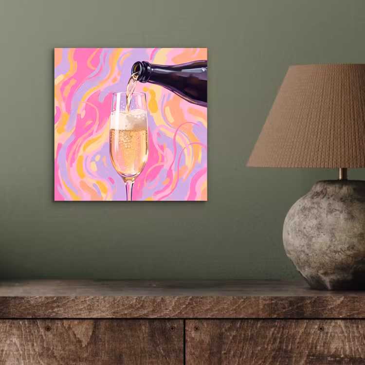Aluminium schilderij - Drank - Inschenken - Feest - Abstract - Roze — 3