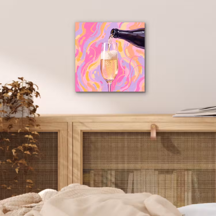 Aluminium schilderij - Drank - Inschenken - Feest - Abstract - Roze — 4