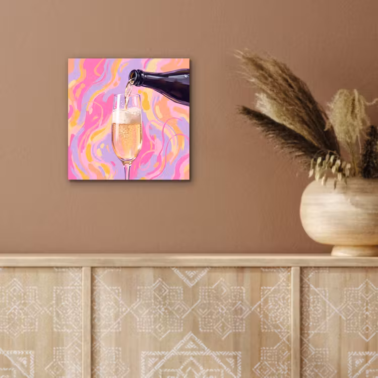 Aluminium schilderij - Drank - Inschenken - Feest - Abstract - Roze — 5