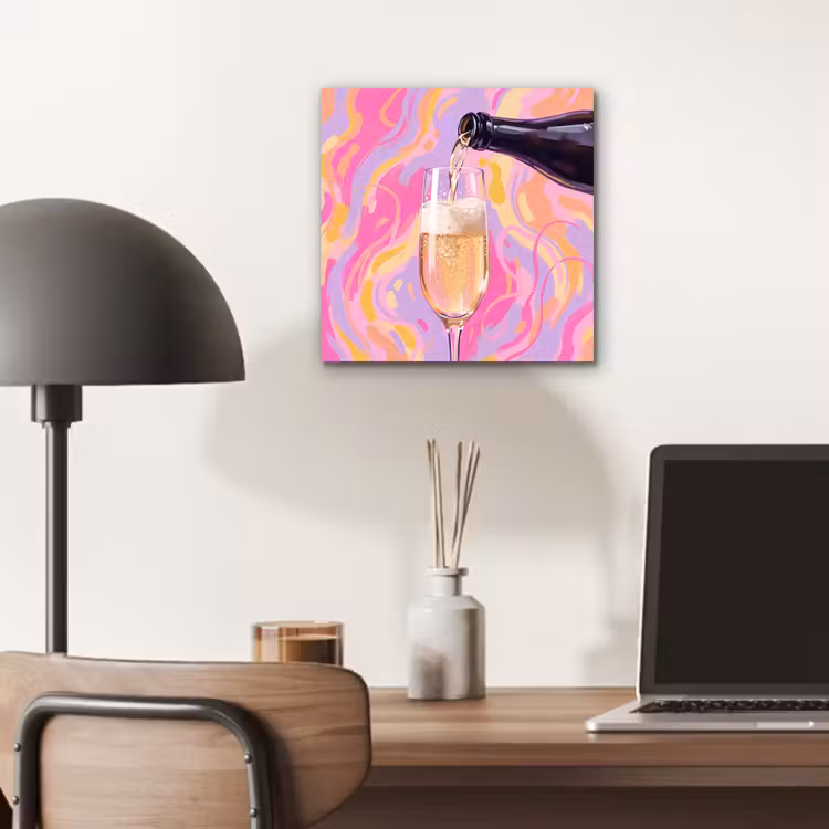 Aluminium schilderij - Drank - Inschenken - Feest - Abstract - Roze — 6