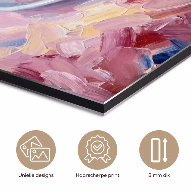 Aluminium schilderij - Eten - Cheesecake - Bessen - Abstract - Roze — 7