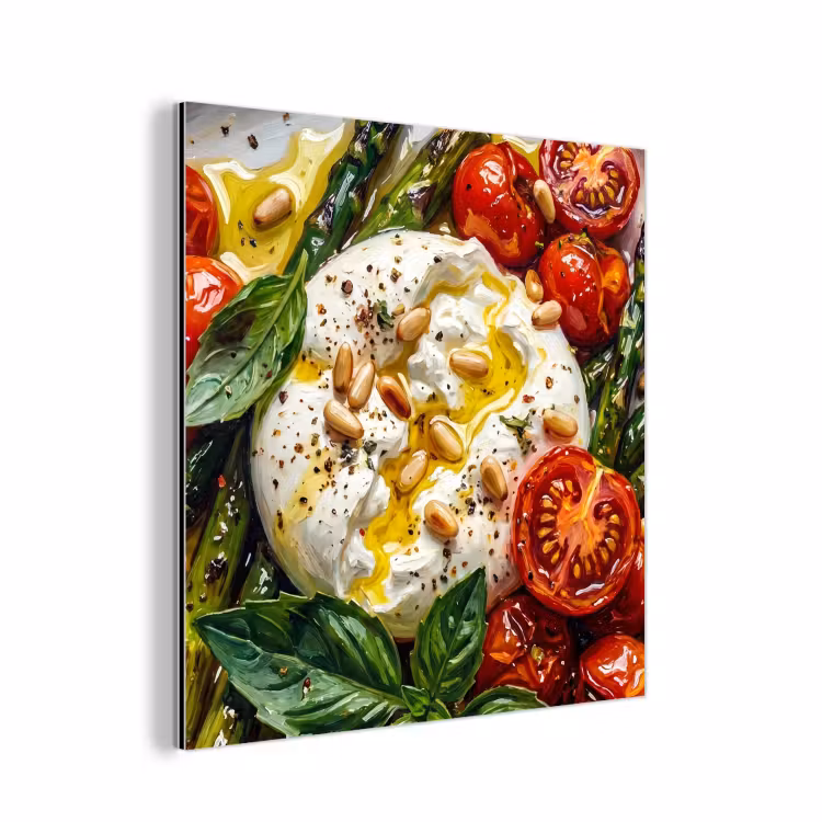Aluminium schilderij - Eten - Groenten - Kaas - Modern - Vers — 1