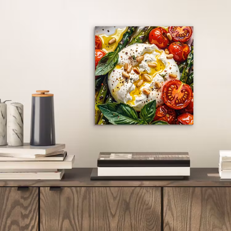 Aluminium schilderij - Eten - Groenten - Kaas - Modern - Vers — 2