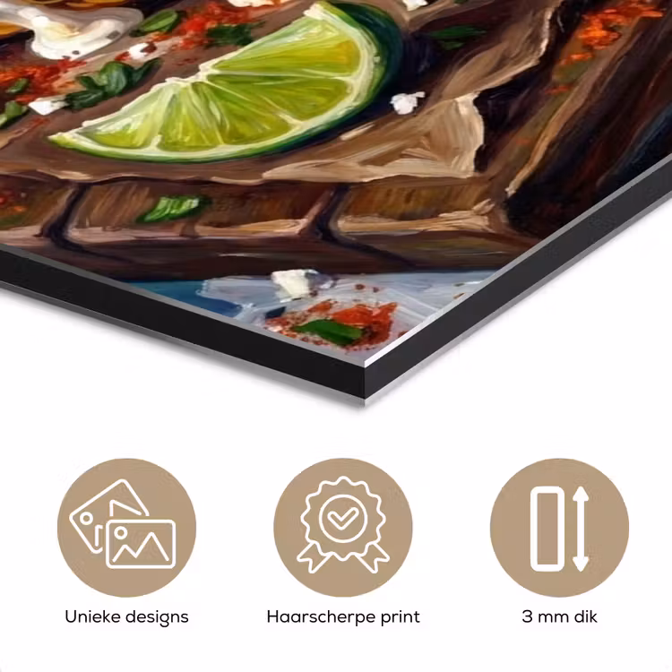 Aluminium schilderij - Eten - Maïs - Saus - Geschilderd - Geel — 7