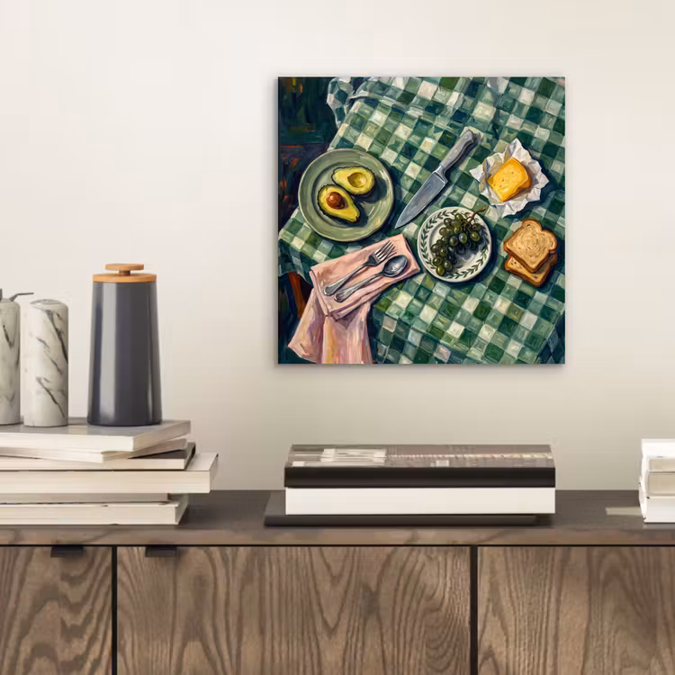 Aluminium schilderij - Eten - Ontbijt - Tafel - Modern - Groen — 2