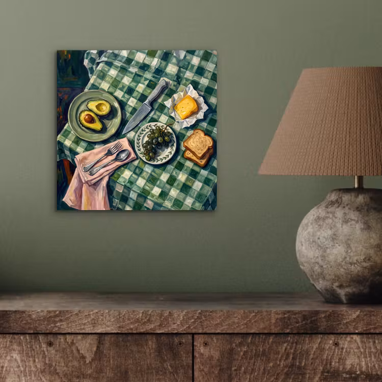 Aluminium schilderij - Eten - Ontbijt - Tafel - Modern - Groen — 3