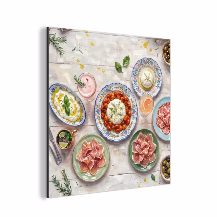 Aluminium schilderij - Eten - Tafel - Divers - Modern — 1