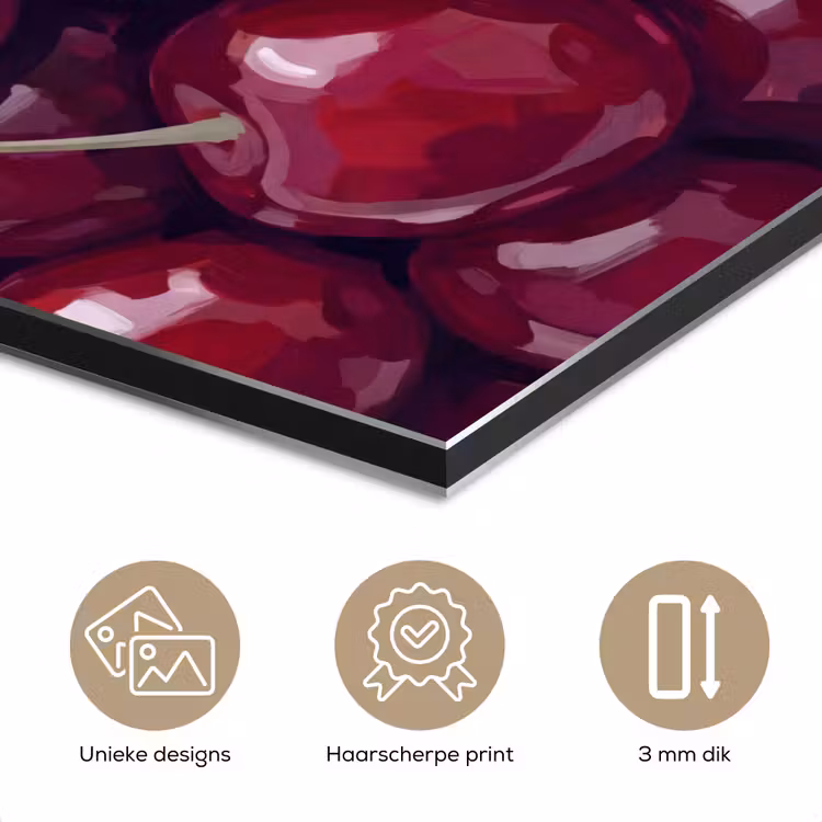 Aluminium schilderij - Fruit - Kersen - Eten - Modern - Rood — 7