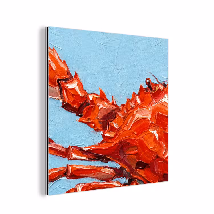 Aluminium schilderij - Krab - Zee - Dieren - Abstract - Rood — 1